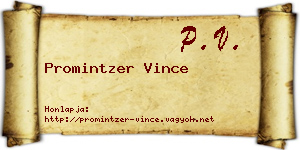 Promintzer Vince névjegykártya